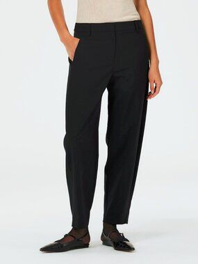 Tibi Black Tropical Wool Sculpted Trouser